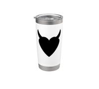 Black Heart Devil Horns - Divertente malizioso - Trouble Maker Goth Bicchiere termico in acciaio inox doppia parete