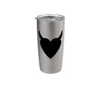 Black Heart Devil Horns - Divertente malizioso - Trouble Maker Goth Bicchiere termico in acciaio inox doppia parete