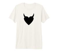 Black Heart Devil Horns - Divertente malizioso - Trouble Maker Goth Maglietta Premium