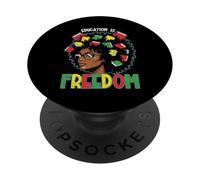 Black History Education Is Freedom Afro Donne Ragazze Bambini PopSockets PopGrip Adesivo