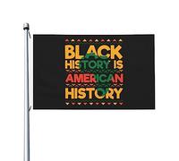 Black History Is American History Bandiera Resistente Alle Intemperie Bandiere Colore Vivido Flag Per Cortile Interno Prato 90X150Cm