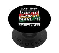 Black History Live Learn Make It Afroamericani Uomini Donne PopSockets PopGrip Adesivo