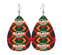 Black History Month 2023 Orecchini pendenti a goccia leggeri in ecopelle da donna