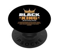 Black History Month Black King Definizione Corona PopSockets PopGrip Adesivo