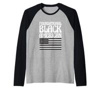 Black History Month Flag Fondazionale Nero Americano Maglia con Maniche Raglan