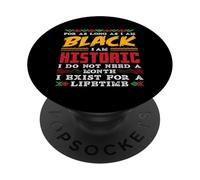 Black History Month I Am Black Historic PopSockets PopGrip Adesivo