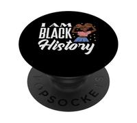 Black History Month I Am Black History Girl PopSockets PopGrip Adesivo