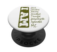 Black History Month I Am Strong Educated Proud Black PopSockets PopGrip Adesivo