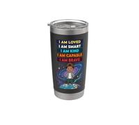 Black History Month Positive Affirmations Galaxy Space Boy Bicchiere termico in acciaio inox doppia parete