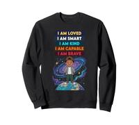 Black History Month Positive Affirmations Galaxy Space Boy Felpa