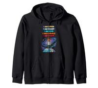 Black History Month Positive Affirmations Galaxy Space Boy Felpa con Cappuccio