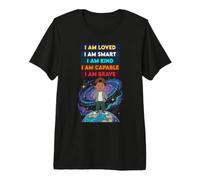 Black History Month Positive Affirmations Galaxy Space Boy Maglietta Premium