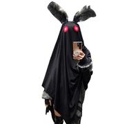 Black Hooded Cloak - Moth Costume - Halloween Decorations | Scary Costume For Women Men Night Party Theme Park Event Masquerade Haunted House Cosplay Gathering Horror Convention Halloween Role Dress