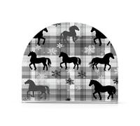 Black Horse Buffalo Plaid Fiocchi di neve Natale Acrilico fioritura portatovaglioli per esterni, sala da pranzo freestanding tavolo tovagliolo dispenser decorazione per la casa per Farmhouse Cocktail