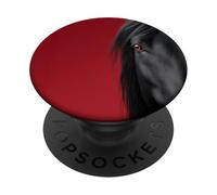 Black Horse Close-Up Art con occhi rossi per gli amanti del cavallo PopSockets PopGrip Adesivo