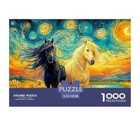 Black Horse Galloping Through Fire and Water 1000 Pezzi Adulti Puzzle Bambini Intrattenimento Decorazione Da Parete Antistress Giocattolo 52x38cm/1000pcs