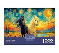 Black Horse Galloping Through Fire And Water_4 1000 Pezzi Puzzle ClassiciVan Gogh Horses Sfida Per Adulti Per Adulti E Bambini Dai 12 Anni Intrattenimento Creativo38x26cm/1000pcs