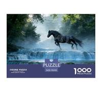 Black Horse Running Durable Interlocking Pieces Fun Hobby for Spare Time, Evenings, Weekends And Holiday Breaks 70x50cm/1000pcs