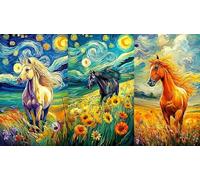Black horse under moonlit forest with Christmas ornaments Puzzle per adulti 1000 pezzi - Gioco per la famiglia divertente & Stimolante Gioco educativo & Relax 38x26/1000pcs