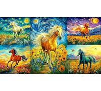Black-horse-under-moonlit-forest-with-Christmas-ornaments Puzzle per adulti e bambini 1000 pezzi Puzzle Giochi educativi per attività in casa & Regalo divertente perfetta 70x50/1000 pezzi
