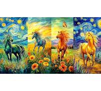 Black-horse-under-moonlit-forest-with-Christmas-ornaments Puzzle per donne e uomini 1000 pezzi Gioco familiare divertente & stimolante Giochi educativi Bellissimo puzzle decorativo 38x26/1000 pezzi