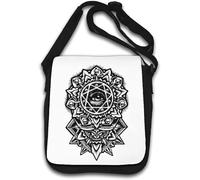 Black Illuminati Mandala Meditazione All Seeing Eye Art Borsa a tracolla bianca