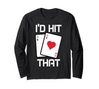 Black Jack Divertente Gioco d'azzardo Casino Gambler Maglia a Manica