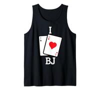 Black Jack I Love BJ Divertente Gioco d'azzardo Casino Gambler Canotta