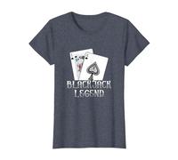 Black Jack Legend | Gioco D'Azzardo di Carte | Casino Maglietta, Donna, Pervinca, 3XL