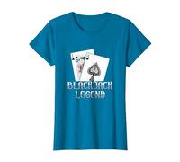 Black Jack Legend | Gioco D'Azzardo di Carte | Casino Maglietta, Donna, Zaffiro, L