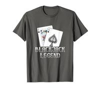 Black Jack Legend | Gioco D'Azzardo di Carte | Casino Maglietta, Uomo, Asfalto, L