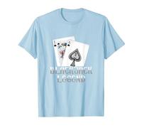 Black Jack Legend | Gioco D'Azzardo di Carte | Casino Maglietta, Uomo, Celeste, S