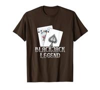 Black Jack Legend | Gioco D'Azzardo di Carte | Casino Maglietta, Uomo, Marrone, L