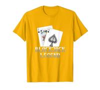 Black Jack Legend | Gioco D'Azzardo di Carte | Casino Maglietta, Uomo, Oro Brillante, XXL
