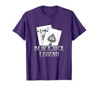 Black Jack Legend | Gioco D'Azzardo di Carte | Casino Maglietta, Uomo, Viola, L