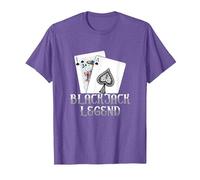 Black Jack Legend | Gioco D'Azzardo di Carte | Casino Maglietta, Uomo, Viola mélange, L