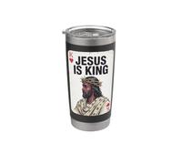 Black Jesus is King of Hearts - Carte da gioco afroamericane Bicchiere termico in acciaio inox doppia parete