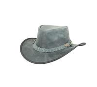 Black Junge Bulat Cappello in Pelle, Cappello Occidentale, Cappello Australia, Cappello da Cowboy (Nerro, S)
