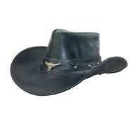 Black Jungle Ontario Outdoor Western Cappello in Pelle Australia Cowboy Cappelli in Pelle Cappello da Equitazione Unisex (M, Nero)