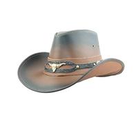 Black Jungle Ontario Outdoor Western Cappello in Pelle Australia Cowboy Cappelli in Pelle Cappello da Equitazione Unisex (S, delavé)