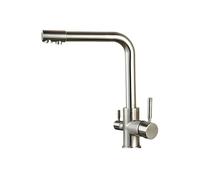 Black Kitchen Faucet, 360° Swivel Dual Handle Countertop Mixer, Hot & Cold Filtered Water, Brushed Nickel Finish, Modern Design for Easy Installation & Durability
