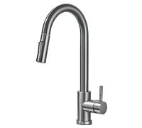 Black Kitchen Faucet Pull out Two Functions Hot And Cold Water Mixer Taps Single Handle Deck Mounted Crane Tap,Gun Grey