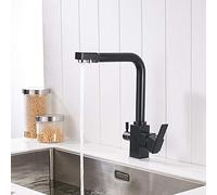 Black Kitchen Faucets 360 Degree Rotation with Water Purification Features Sink Taps Deck Mounted Mixer Tap Crane,Black