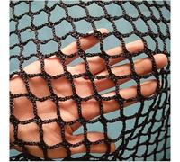 Black Knotless Woven Rope Netting - 4cm Mesh, 4mm Thickness - Safety Net for Stairs and Balconies(0.8x2m/3x7ft)