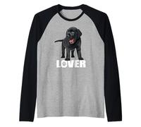 Black Lab - Cucciolo di labrador nero Maglia con Maniche Raglan