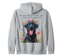 Black Lab Girls Who Love Labradors Birthday Dog Tema Donna Felpa con Cappuccio