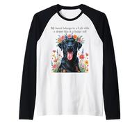 Black Lab Girls Who Love Labradors Birthday Dog Tema Donna Maglia con Maniche Raglan