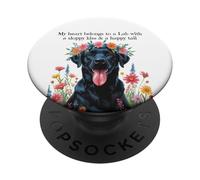 Black Lab Girls Who Love Labradors Birthday Dog Tema Donna PopSockets PopGrip Adesivo