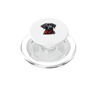 Black Lab Papillon Rosso Elegante Cane Ritratto Art PopSockets PopGrip per MagSafe