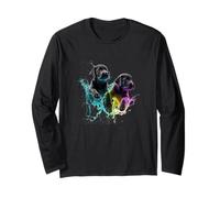 Black Lab Puppies, Decorazione Colorata per Cani Arcobaleno con Spruzzi Neon Maglia a Manica